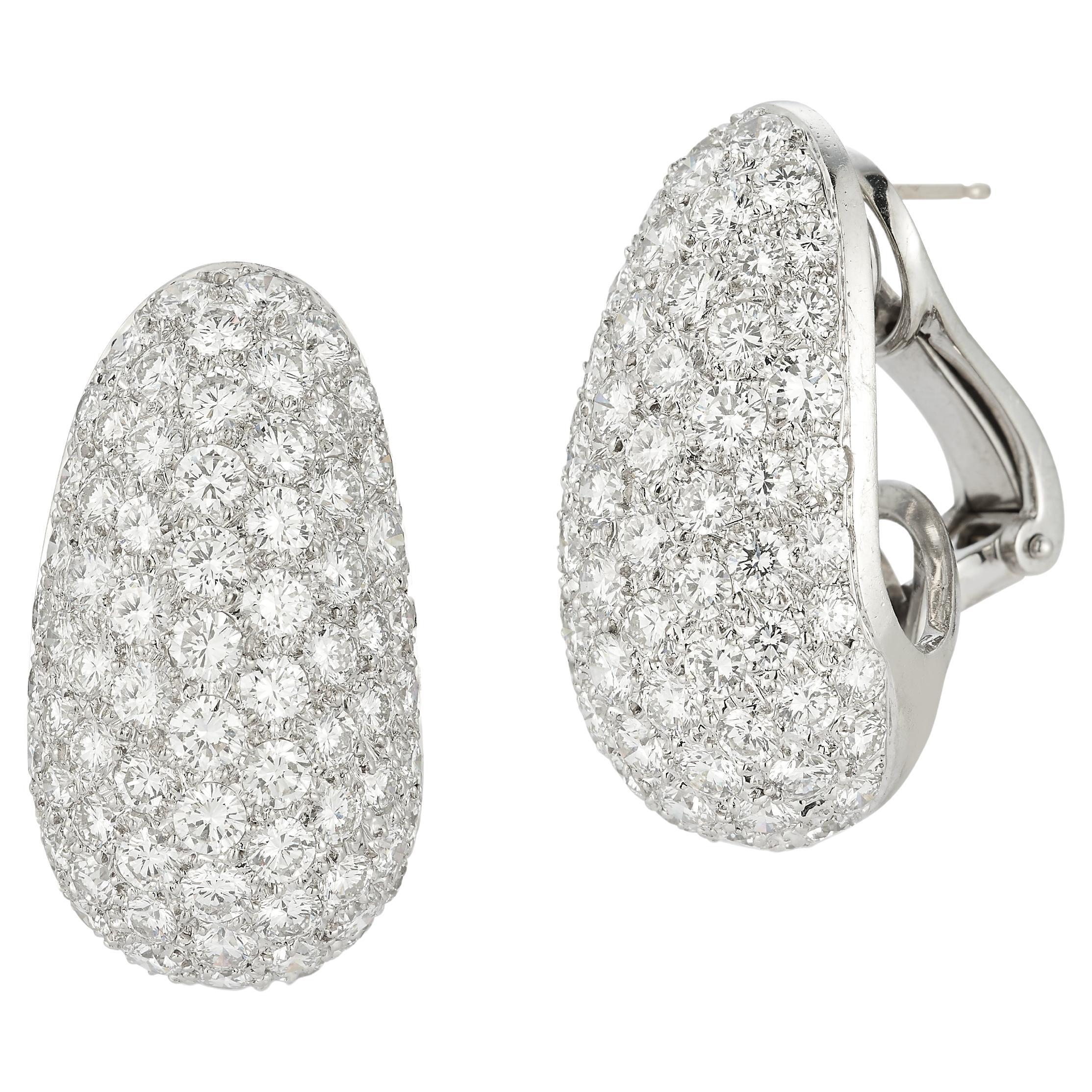 Van Cleef & Arpels Pave Diamond Earrings For Sale