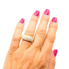 Van Cleef & Arpels Pave Diamond Gold Dome Ring