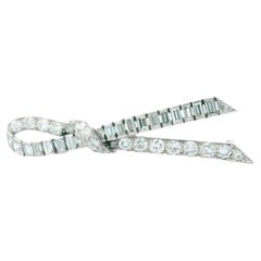 Van Cleef & Arpels Pave Diamond Ribbon Pin Brooch