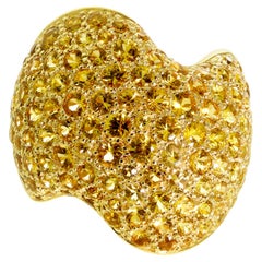 Van Cleef & Arpels Pave Golden Sapphire Gold Ring