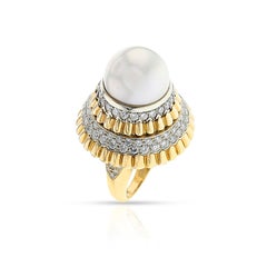 Van Cleef & Arpels Pearl and Diamond Ballerina Ring, 18k