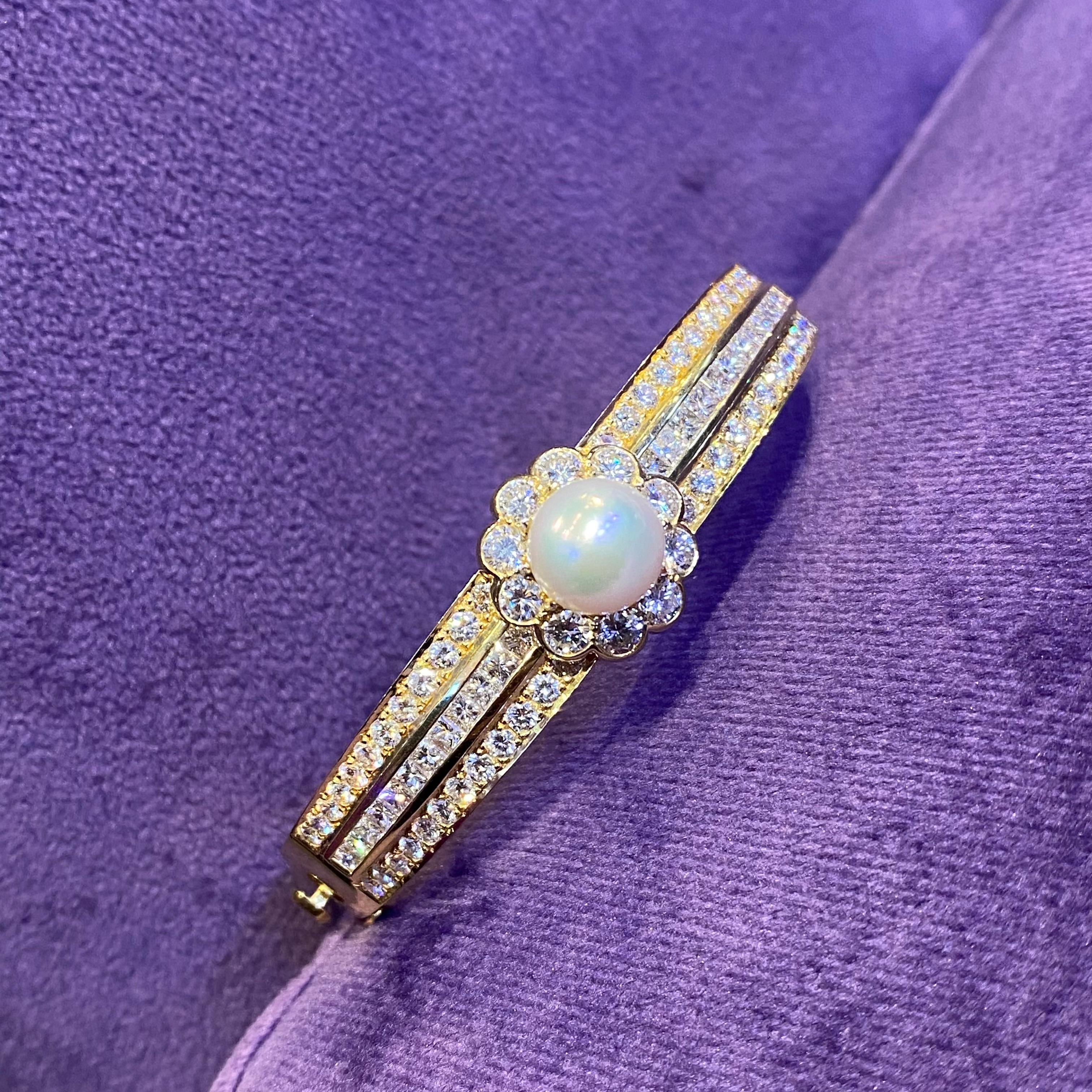 Van Cleef & Arpels Bracelet en perles et diamants en vente 5