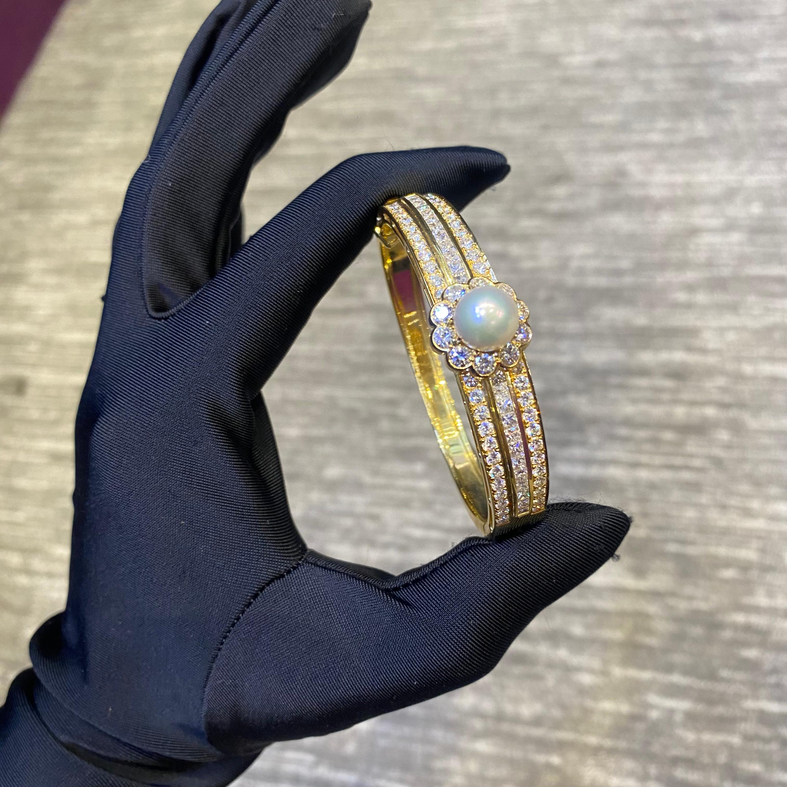 Van Cleef & Arpels Bracelet en perles et diamants Pour femmes en vente