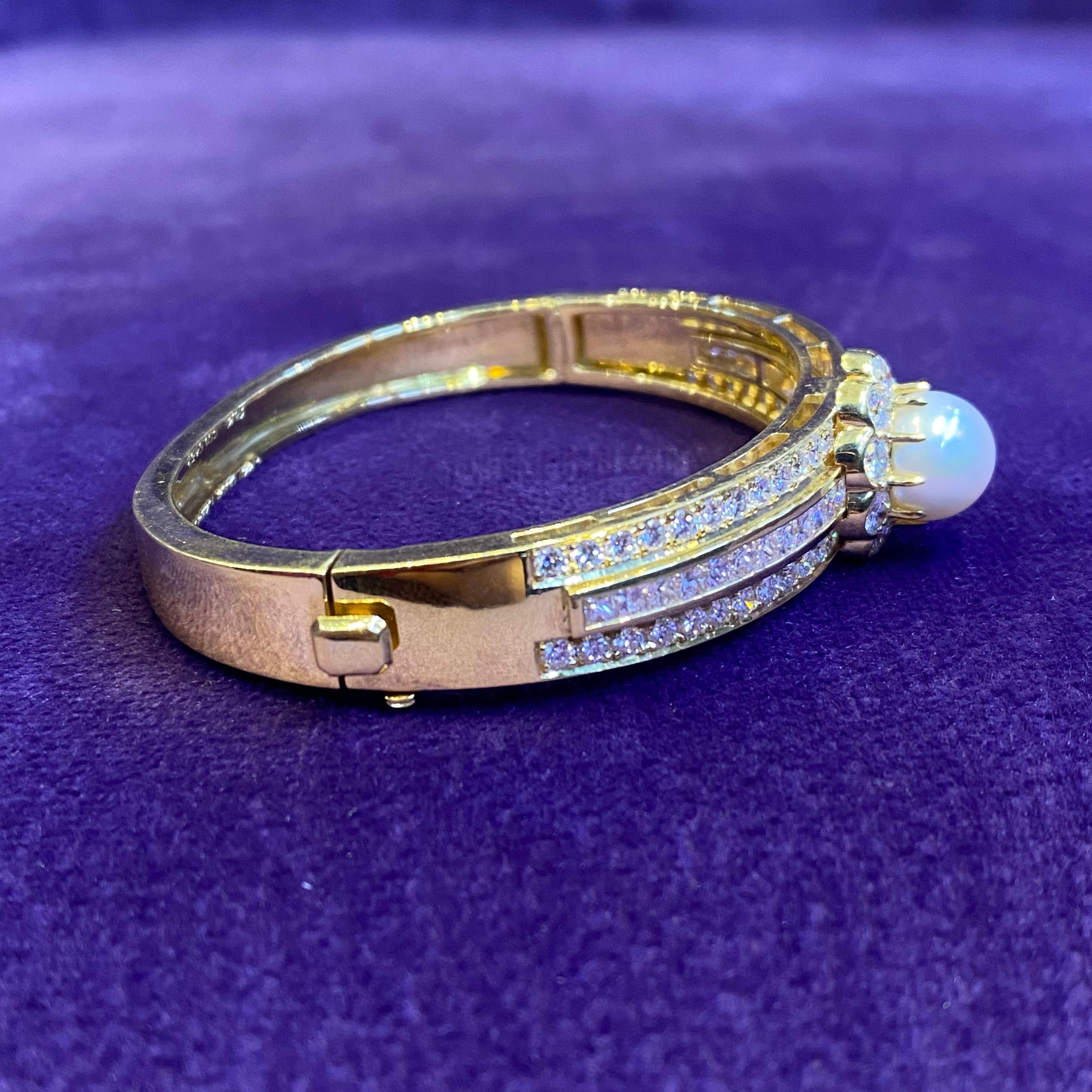 Van Cleef & Arpels Bracelet en perles et diamants en vente 3