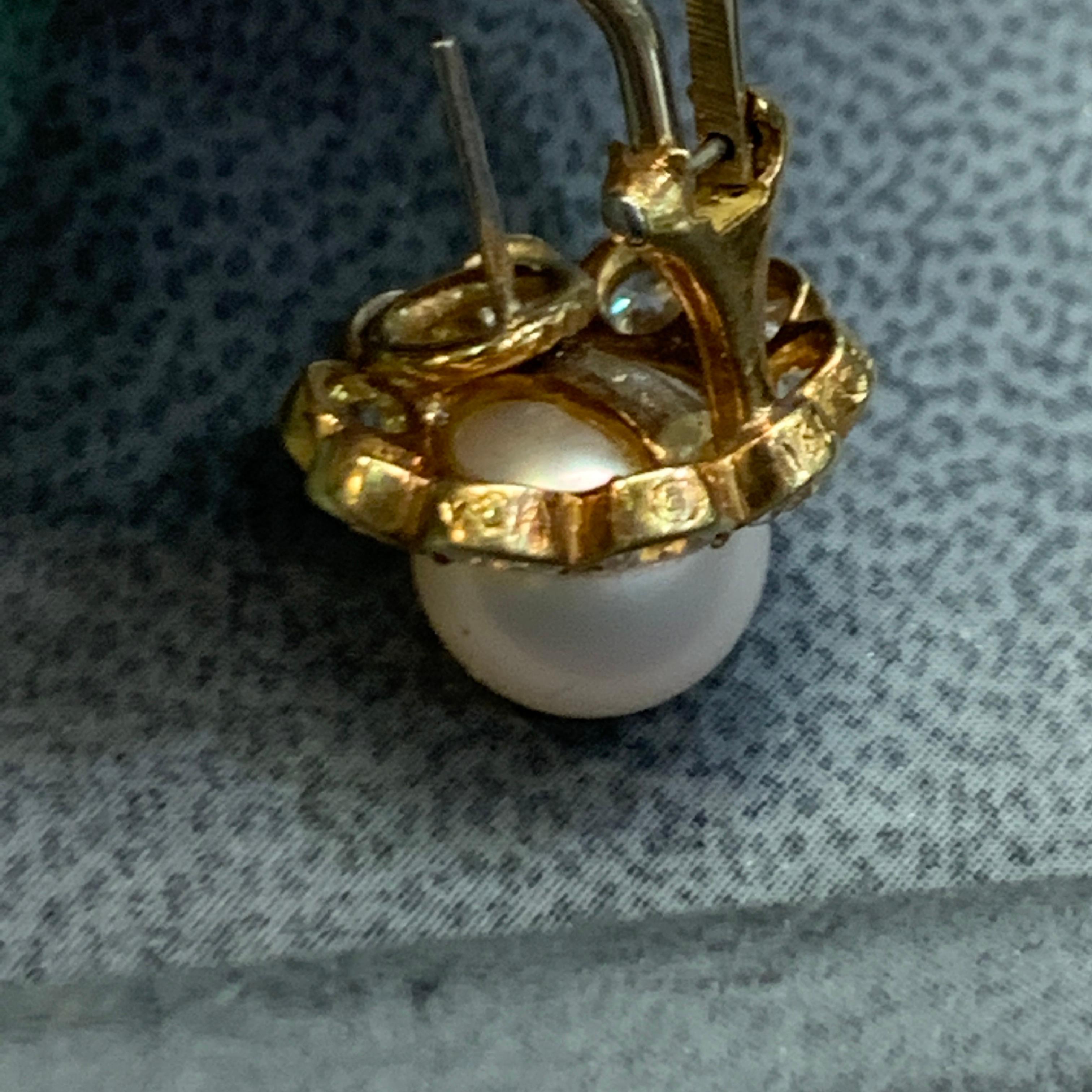 Van Cleef & Arpels Perlen- und Diamant-Ohrringe Damen im Angebot