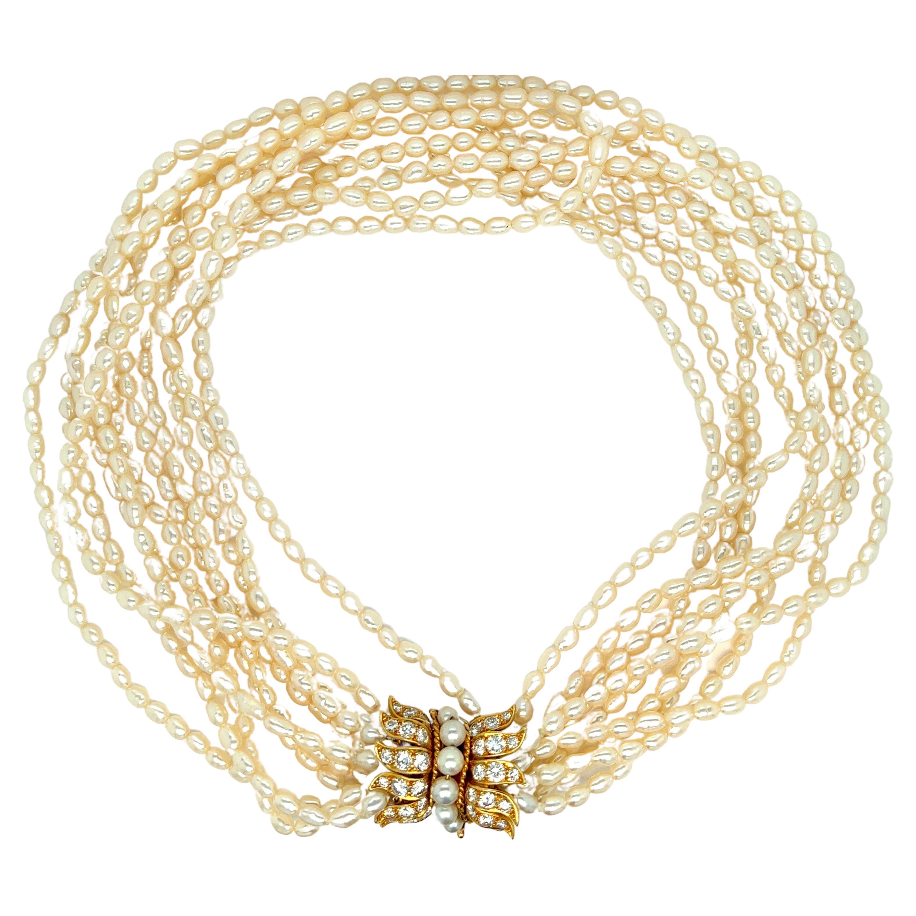 Van Cleef & Arpels Pearl Diamond Necklace