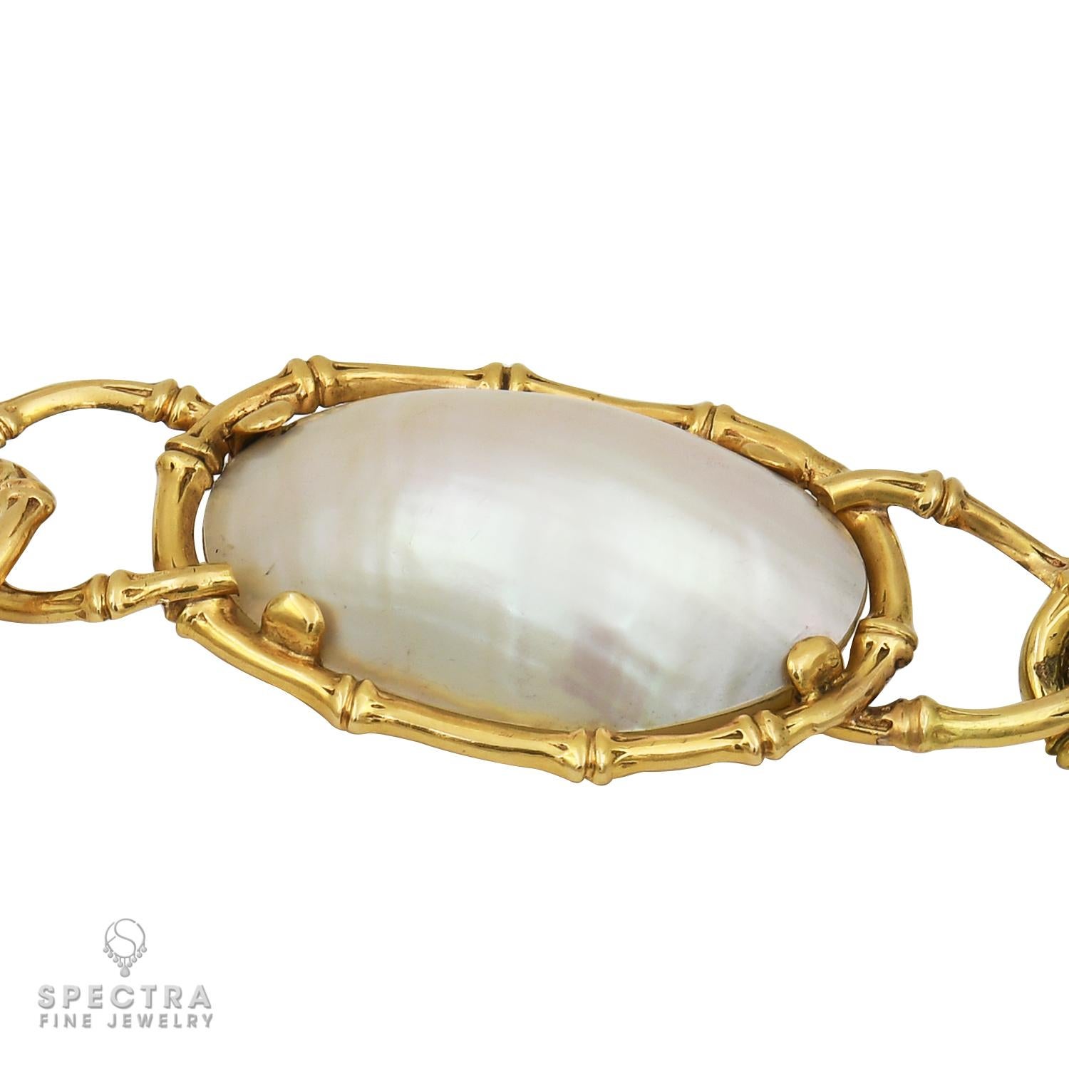 Oval Cut Van Cleef & Arpels Pearl Gold Vintage Necklace For Sale