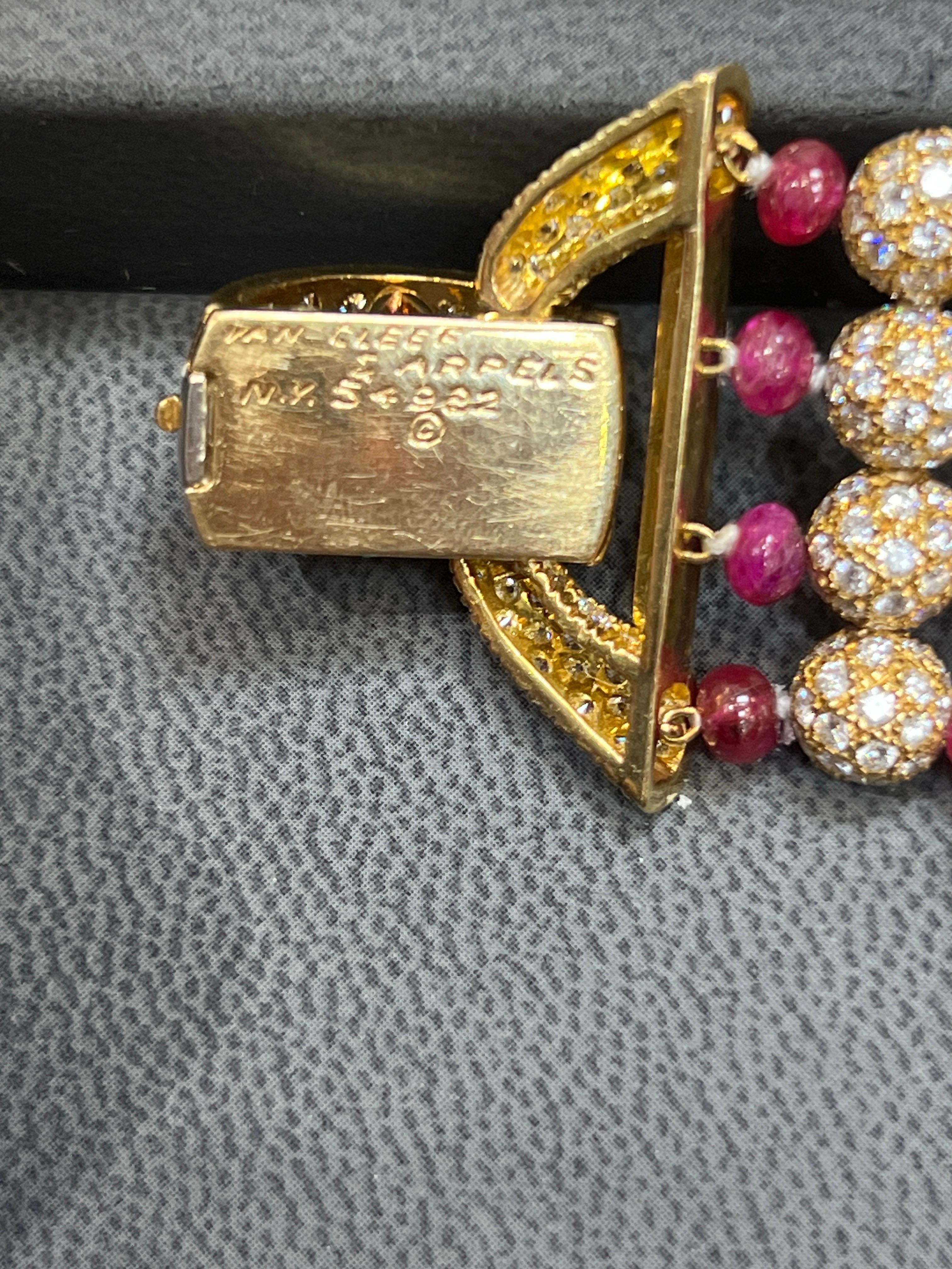 Van Cleef & Arpels Pearl Ruby And Diamond Choker For Sale 1