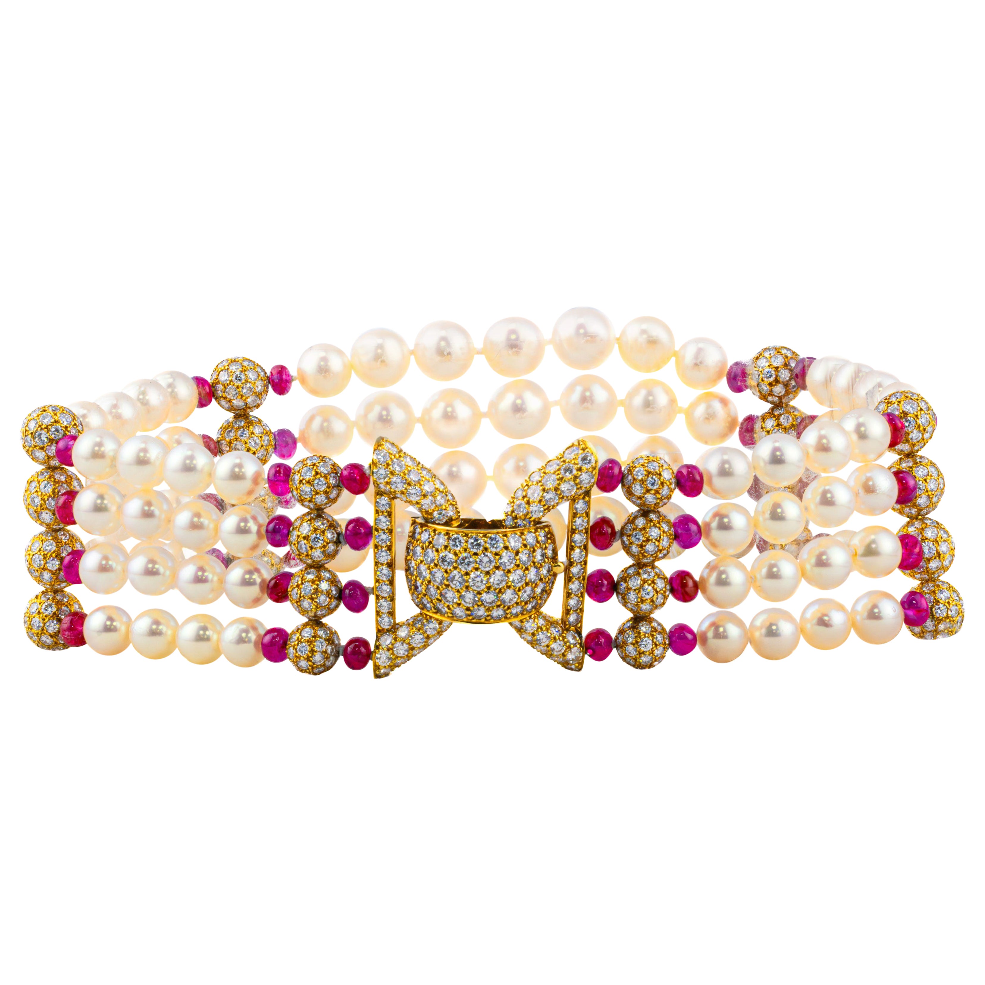 Van Cleef & Arpels Tour de cou en perles, rubis et diamants