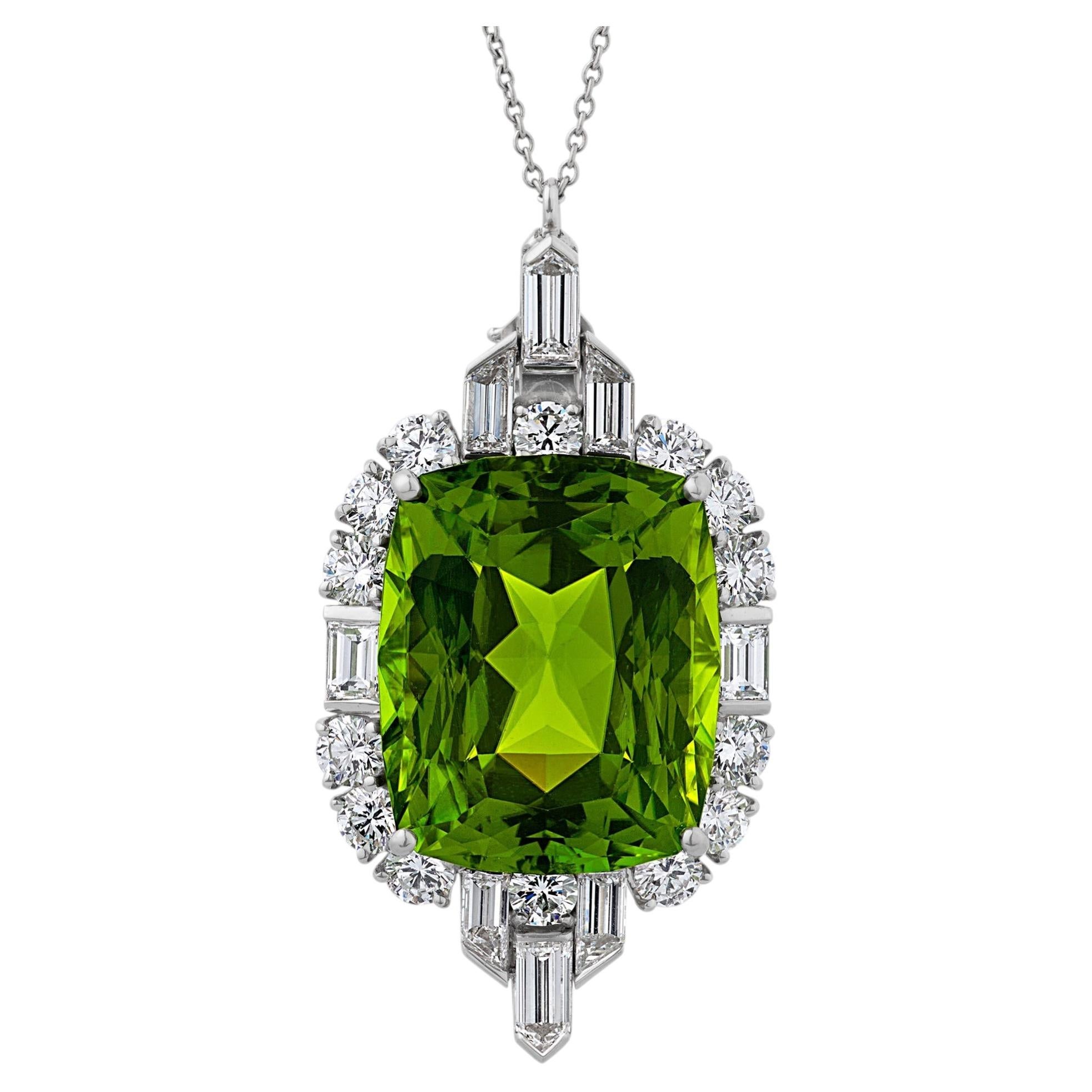 Van Cleef & Arpels 25.85 Carat Peridot Pendant For Sale