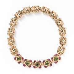 Van Cleef & Arpels Peridot, Pink Tourmaline and Diamond Necklace