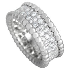 Anillo de 3 filas Van Cleef & Arpels Perle de oro blanco de 18 quilates y 1,16 ct de diamantes
