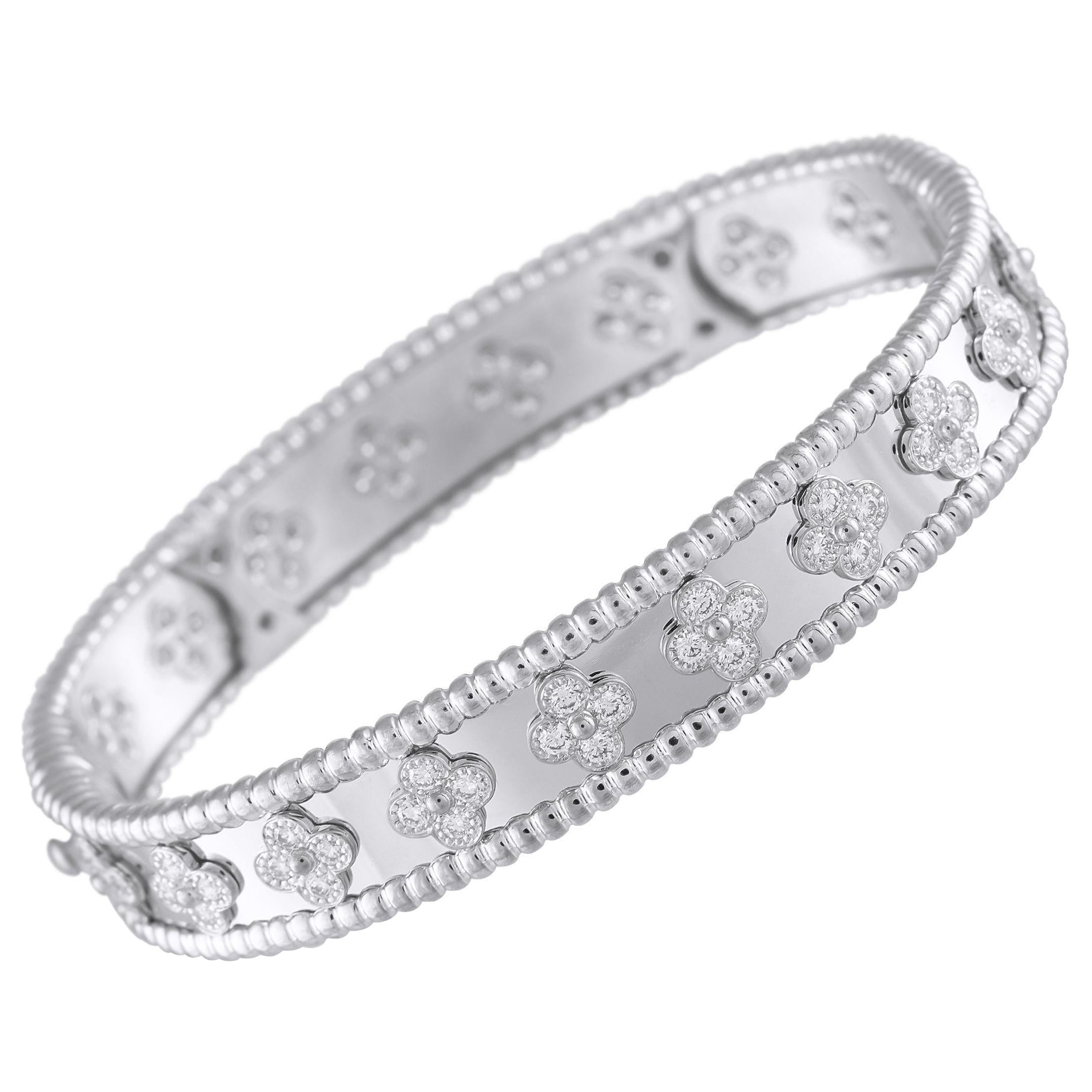 Pulsera Van Cleef & Arpels Perle de oro blanco de 18 quilates y 1,78 ct de diamantes