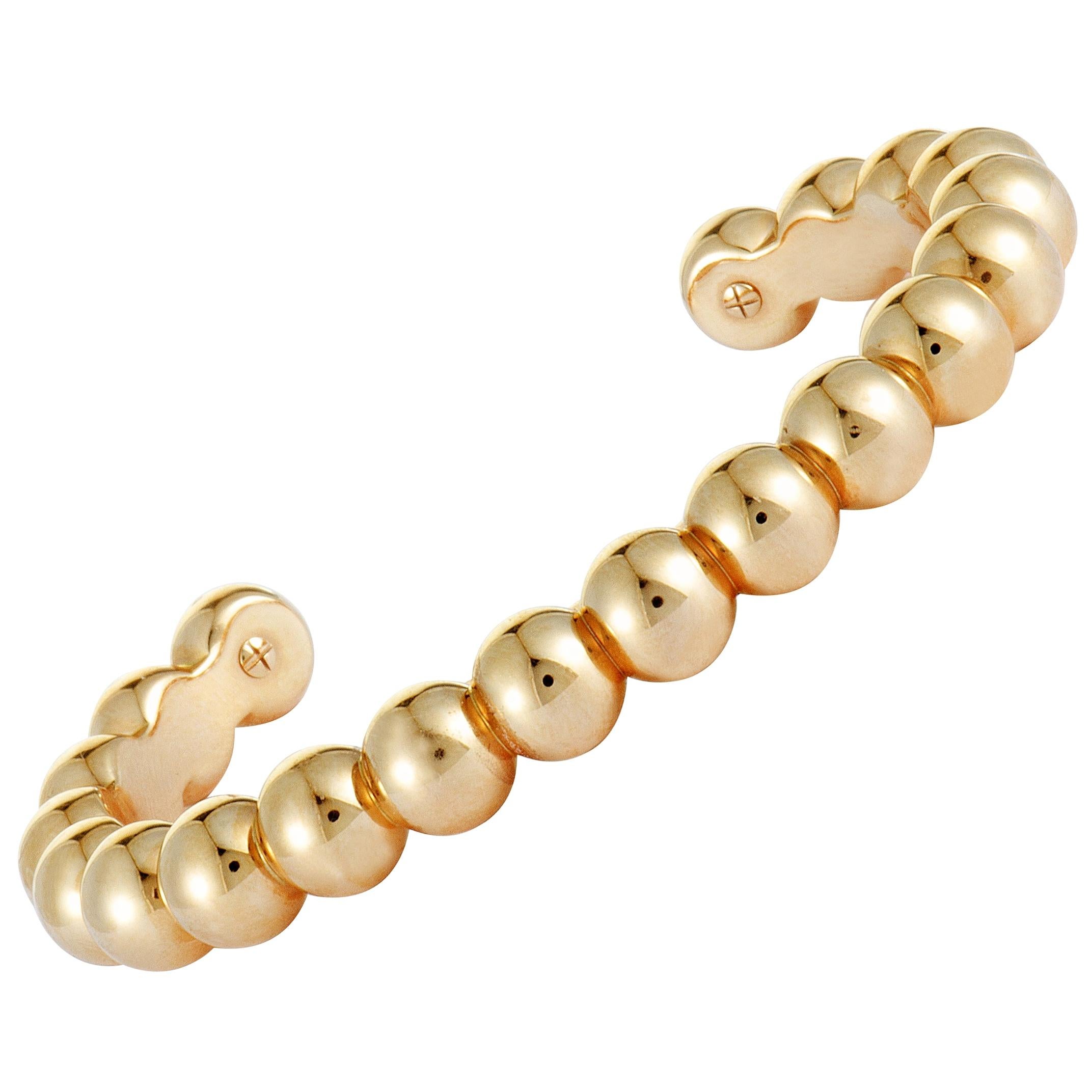 Van Cleef & Arpels Perlée 18 Karat Rose Gold Cuff Bracelet