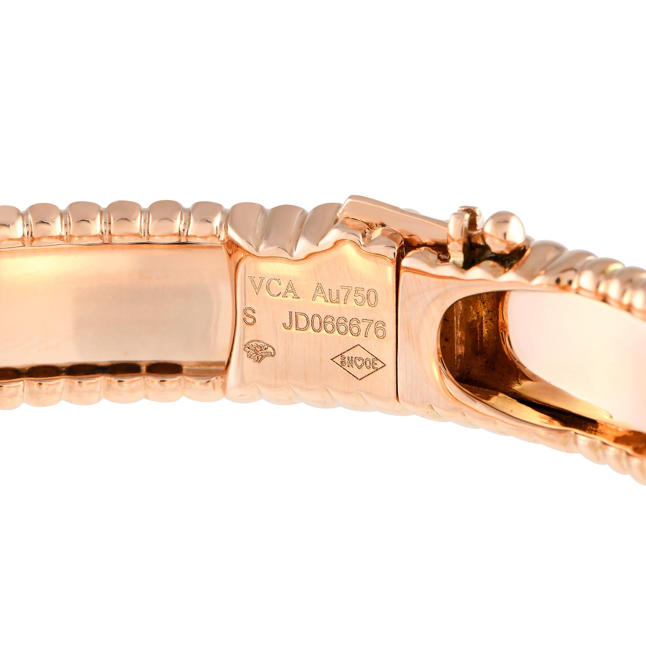 Van Cleef & Arpels Perlee 18K Rose Gold Bracelet Size Small In Excellent Condition For Sale In Southampton, PA