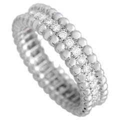 Van Cleef & Arpels Perlee 18K White Gold 0.55 ct Diamond Band Ring