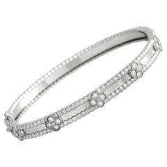 Van Cleef & Arpels Perlee 18K White Gold 0.69 ct Diamond Bracelet Size Small