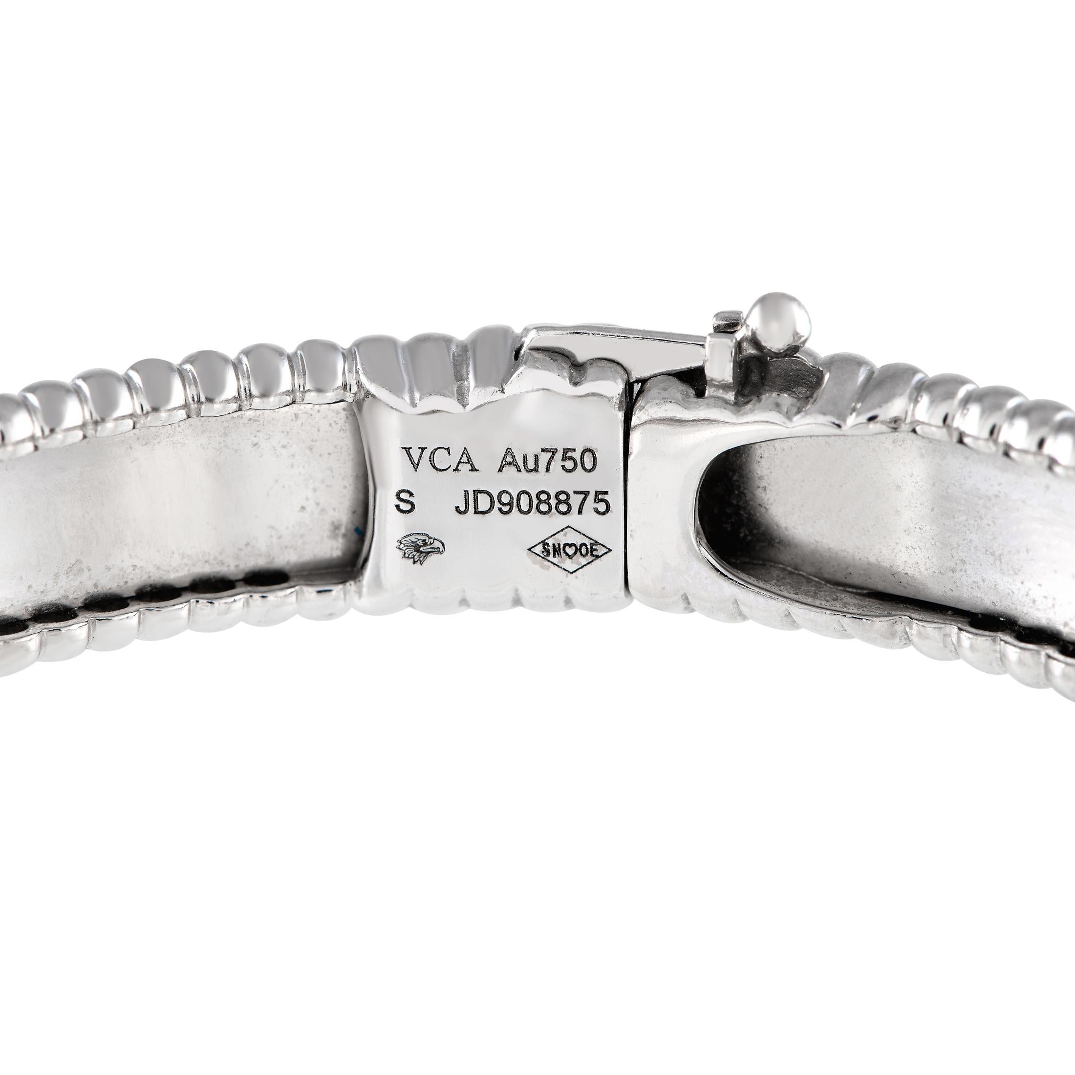 Women's Van Cleef & Arpels Perlee 18K White Gold Bracelet For Sale