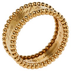 Van Cleef & Arpels Perlée 18K Yellow Gold Ring Size 54