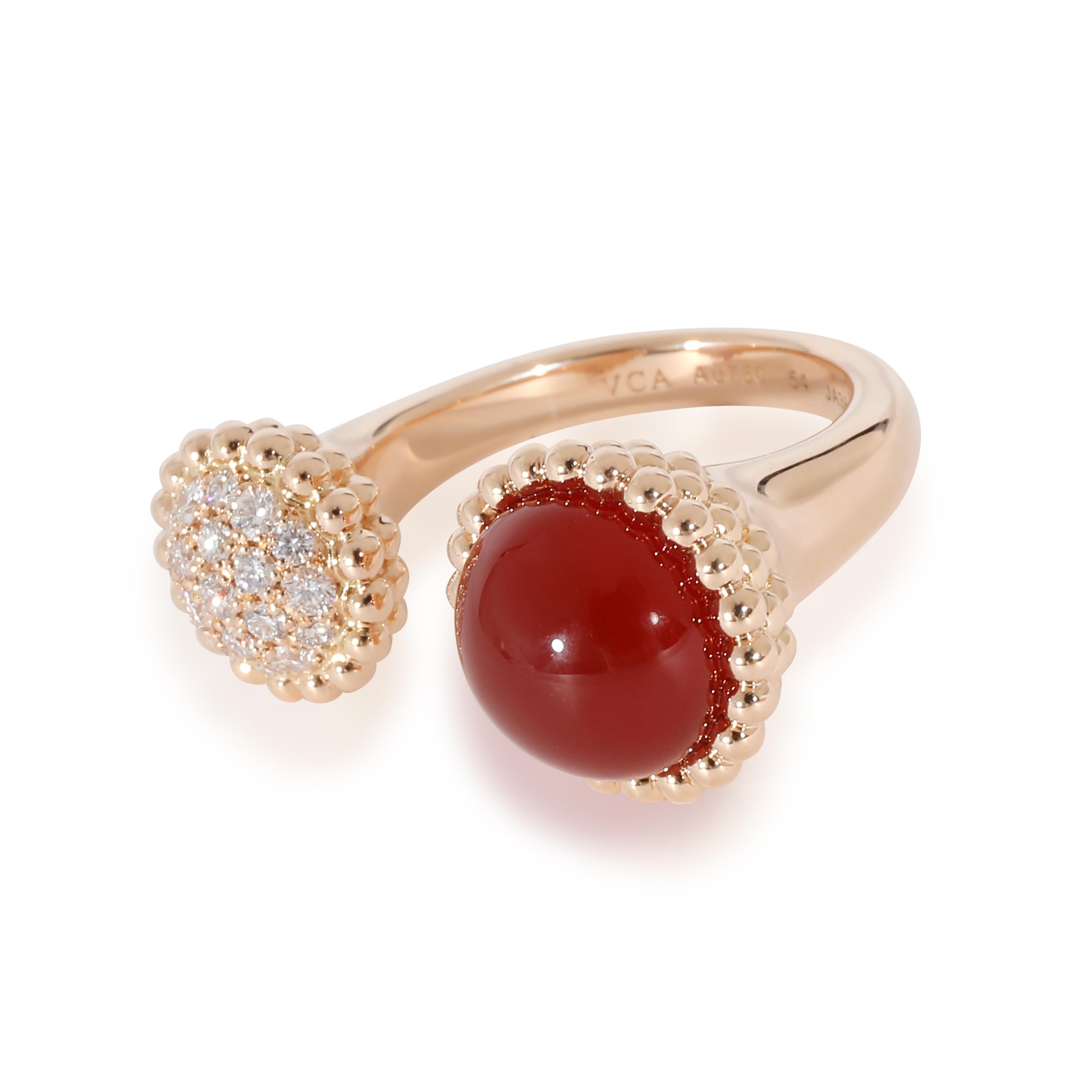 Van Cleef & Arpels Perlee Between The Finger Ring mit Karneol und Diamanten 0,35 (Rundschliff)