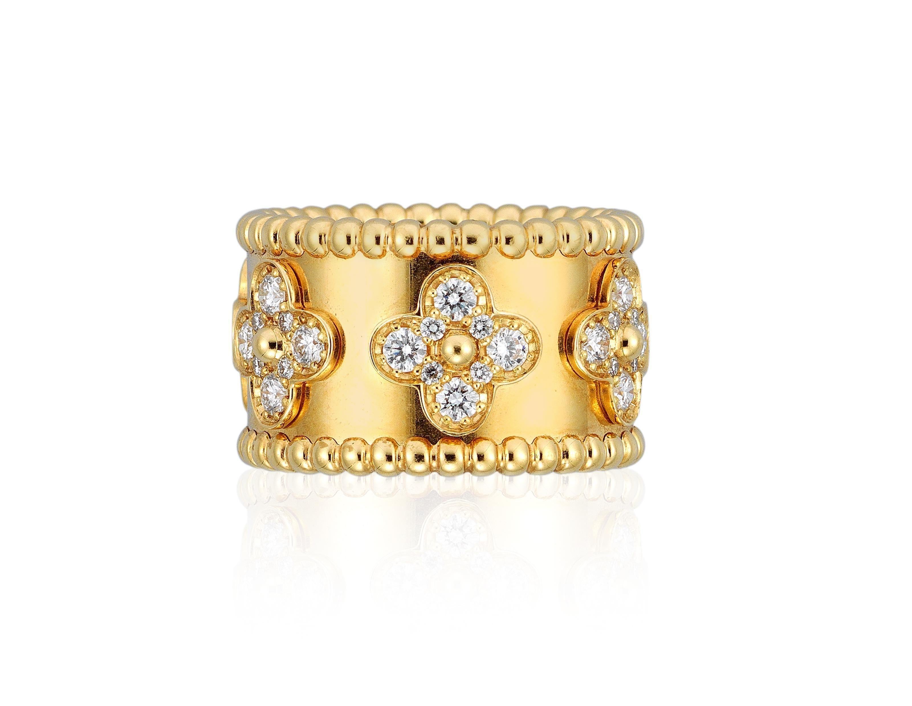 perlee clover ring van cleef