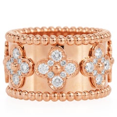 Van Cleef & Arpels Perlée Clover Diamond 18K Rose Eternity Ring