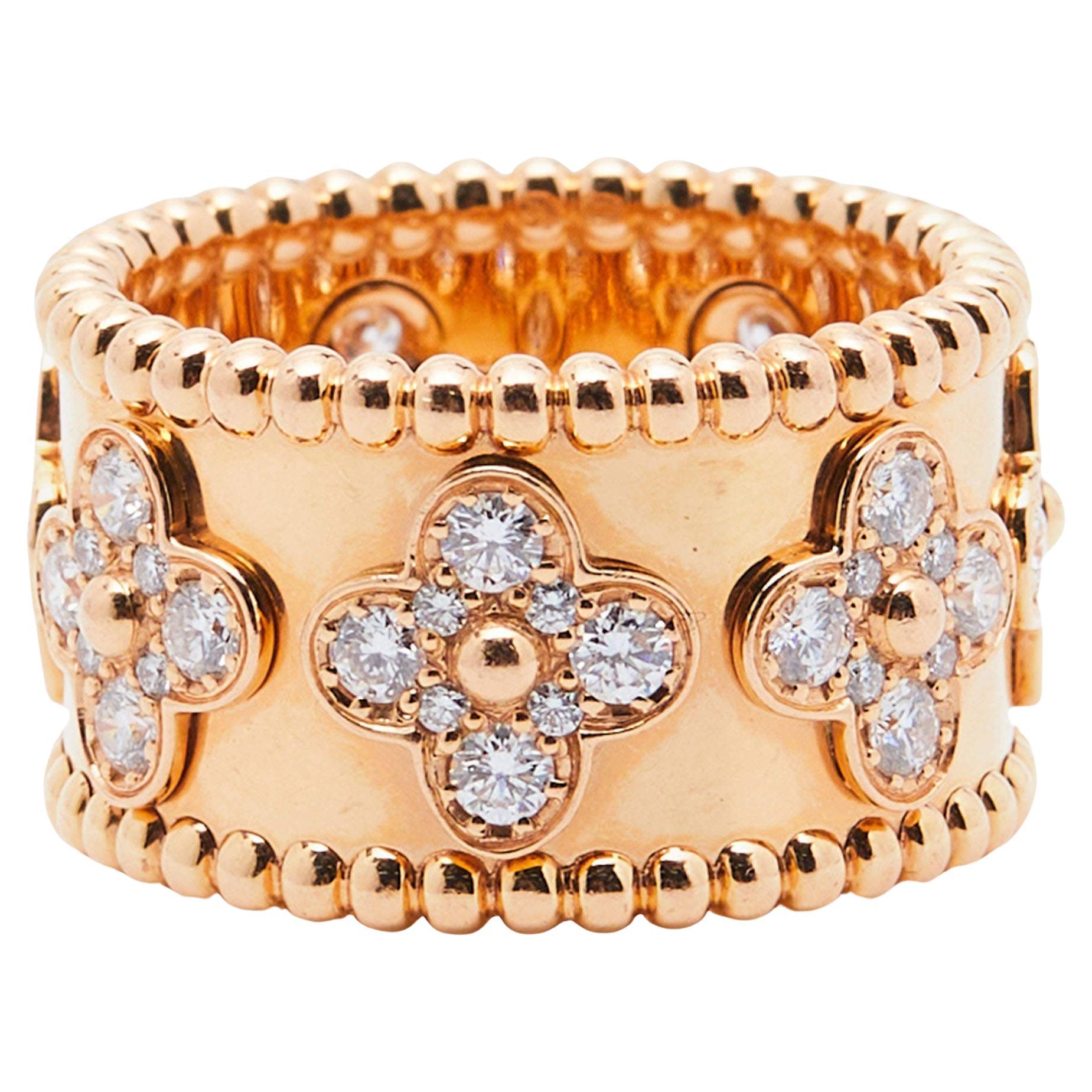 Van Cleef & Arpels Perlée Klee Diamanten 18k Rose Gold Ring 