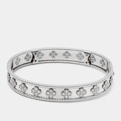 Van Cleef & Arpels Bracelet Perlée Trèfle Diamants Or Blanc 18k