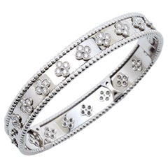 Van Cleef & Arpels Perlée Clover Diamonds 18k White Gold Bracelet 