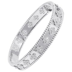 Van Cleef & Arpels Perlée Clovers Bracelet, 18 Karat White Gold, Diamond
