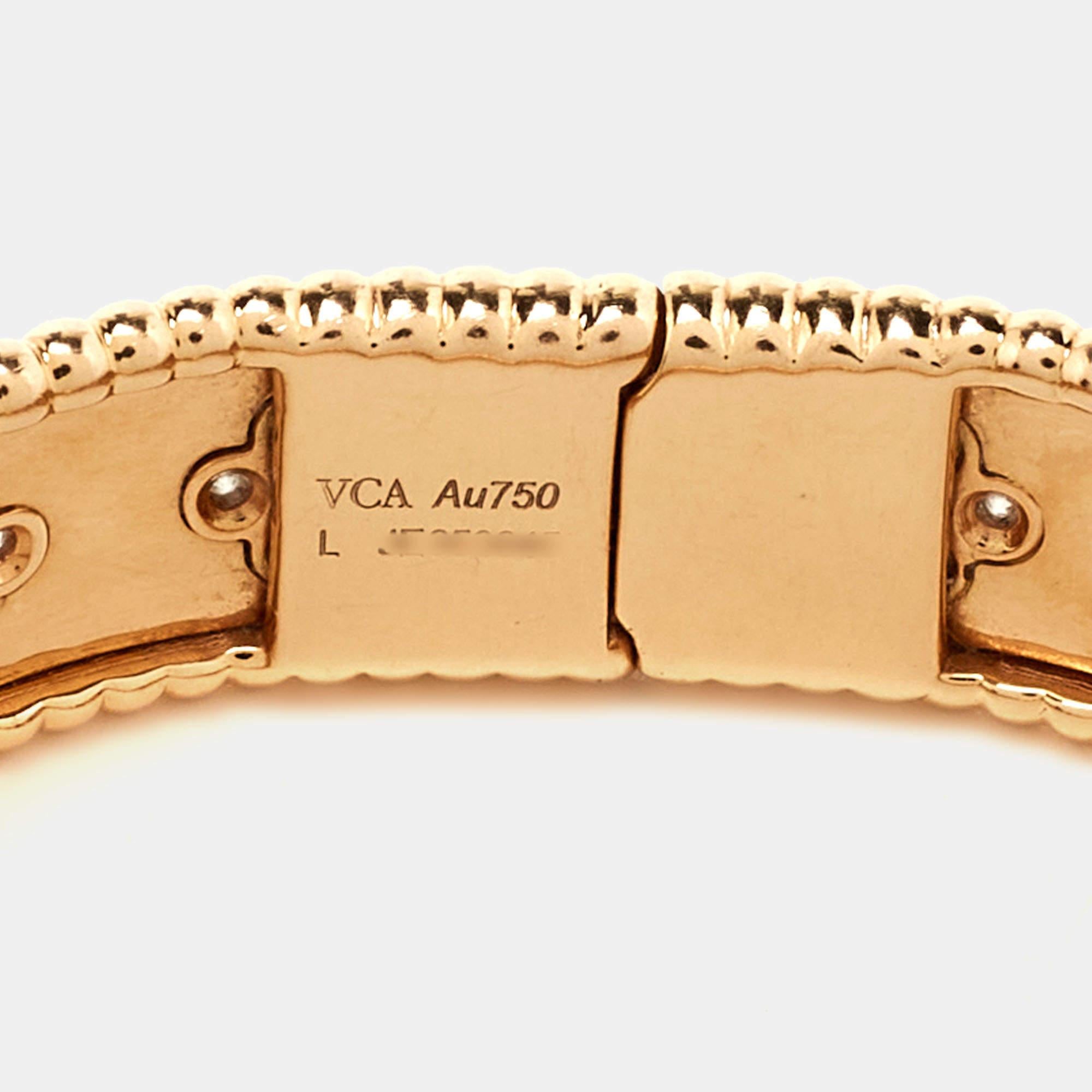 Van Cleef & Arpels Bracelet Perlée Clovers Diamond en or rose 18k modèle moyen  Pour femmes en vente