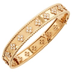 Van Cleef & Arpels Perlée Clovers Diamond 18k Rose Gold Medium Model Bracelet