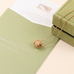 Van Cleef & Arpels Perlée Clovers Diamond 18K Rose Gold Pendant Necklace