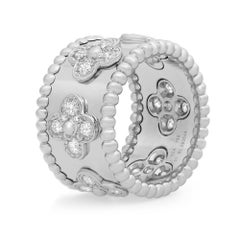 Van Cleef & Arpels Perlee Clovers Diamond Band 18K White Gold 0.63cttw
