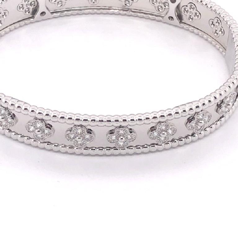 Van Cleef & Arpels Perlée Clovers Diamond Bracelet White Gold 