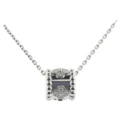 Van Cleef & Arpels Perlee Clovers Diamond Gold Pendant Necklace