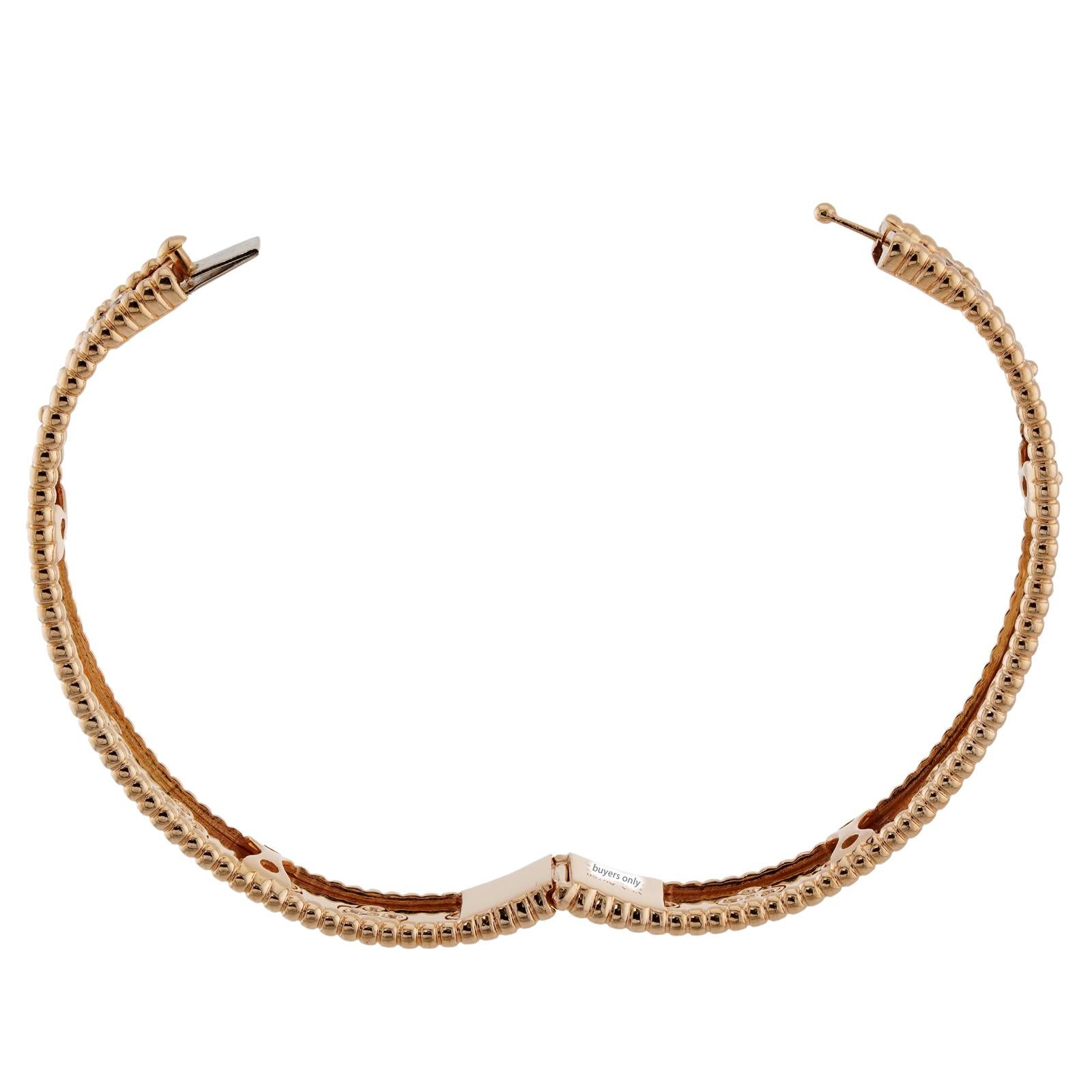 VAN CLEEF & ARPELS Perlee Kleeblätter Diamant Gelbgold Armband Box Papiere SM im Angebot 3