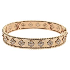 Van Cleef & Arpels Perlee Clovers Gold Diamond Bracelet