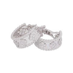 Van Cleef & Arpels Perlée Clovers Hoop 18 Karat White Gold, Diamond