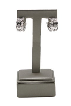 Van Cleef & Arpels Perlée Clovers Hoop 18 Karat White Gold, Diamond