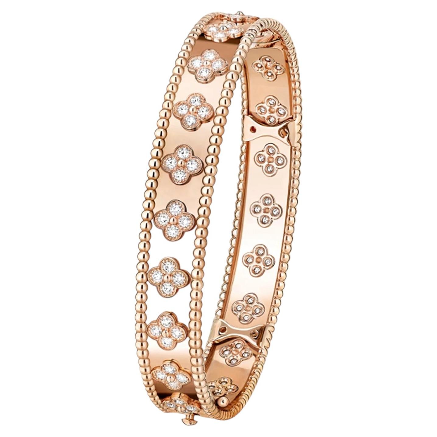 Van Cleef & Arpels Perlée Clovers Large Model Bracelet 18K Rose Gold