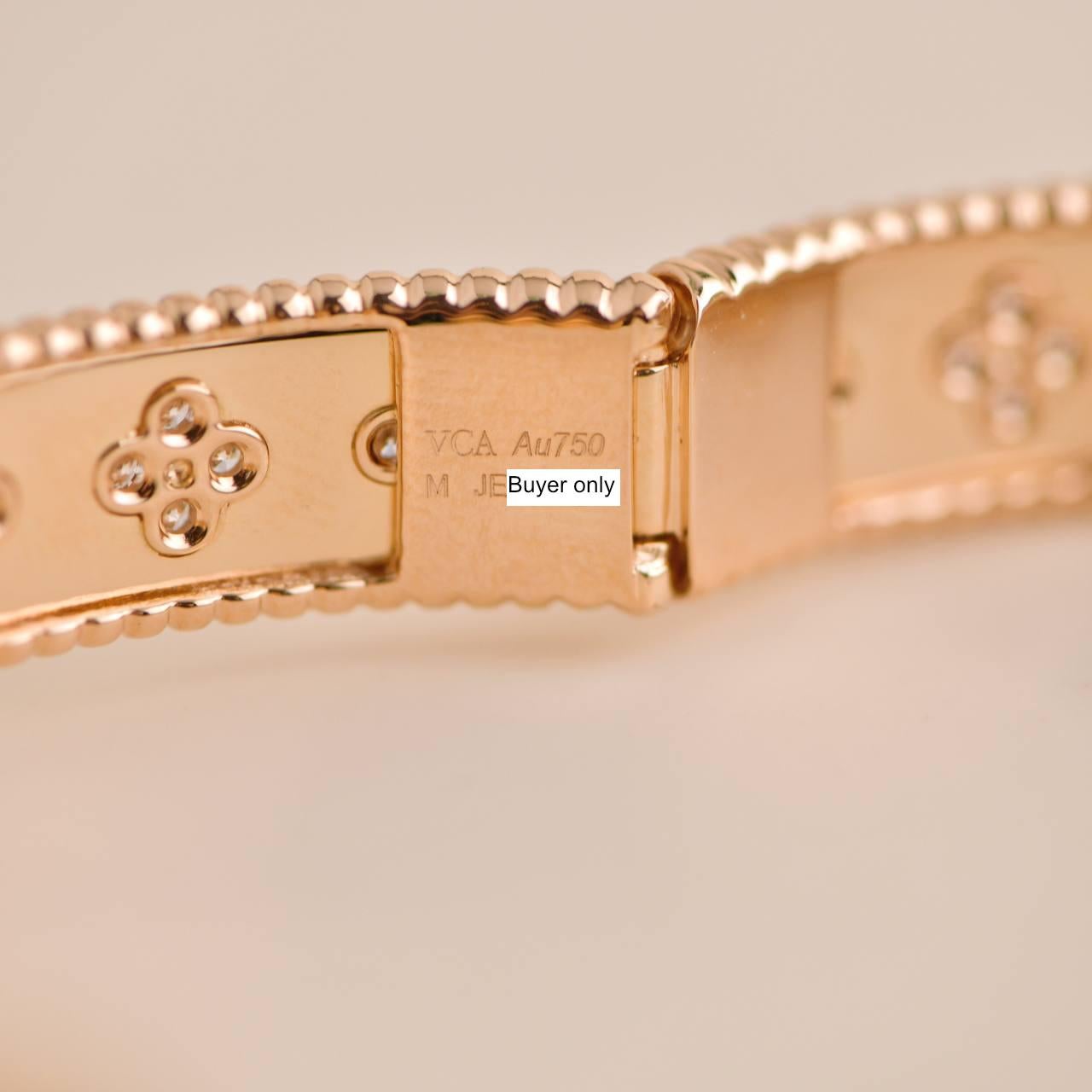 Van Cleef & Arpels Perlée Clovers Rose Gold Diamond Bracelet Medium Model 1