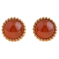 Van Cleef & Arpels Perlée Couleurs Carnelian 18K Rose Gold Earrings