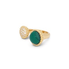 Van Cleef & Arpels 'Perlée Couleurs' Malachite and Diamond Ring