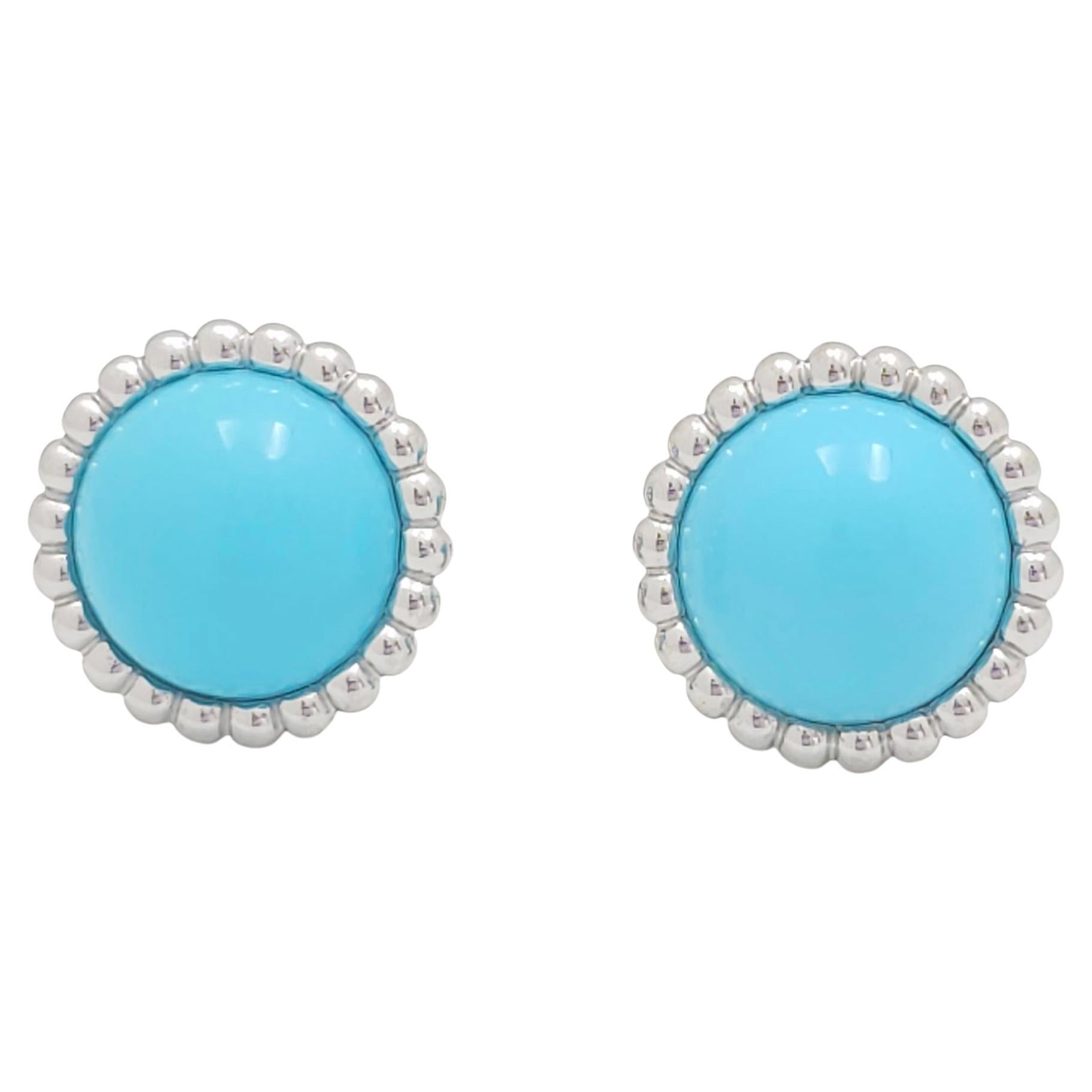 Van Cleef & Arpels 'Perlée Couleurs' Turquoise Earrings