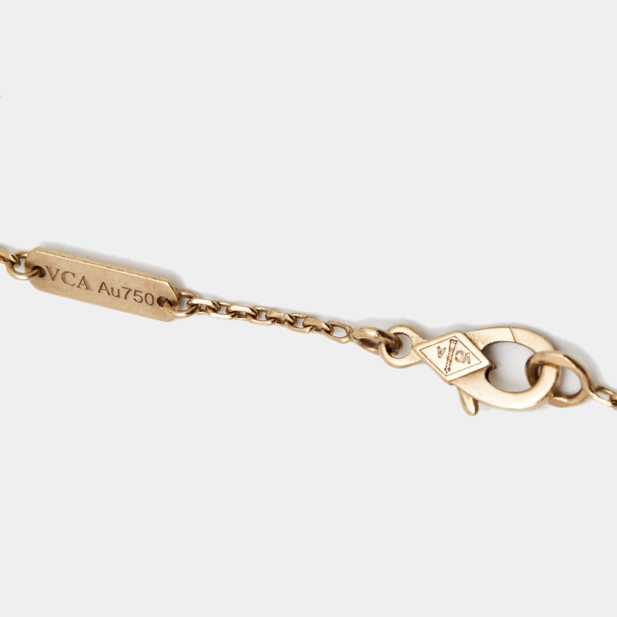 Contemporary Van Cleef & Arpels Perlée Diamond 18k Rose Gold Pendant Necklace