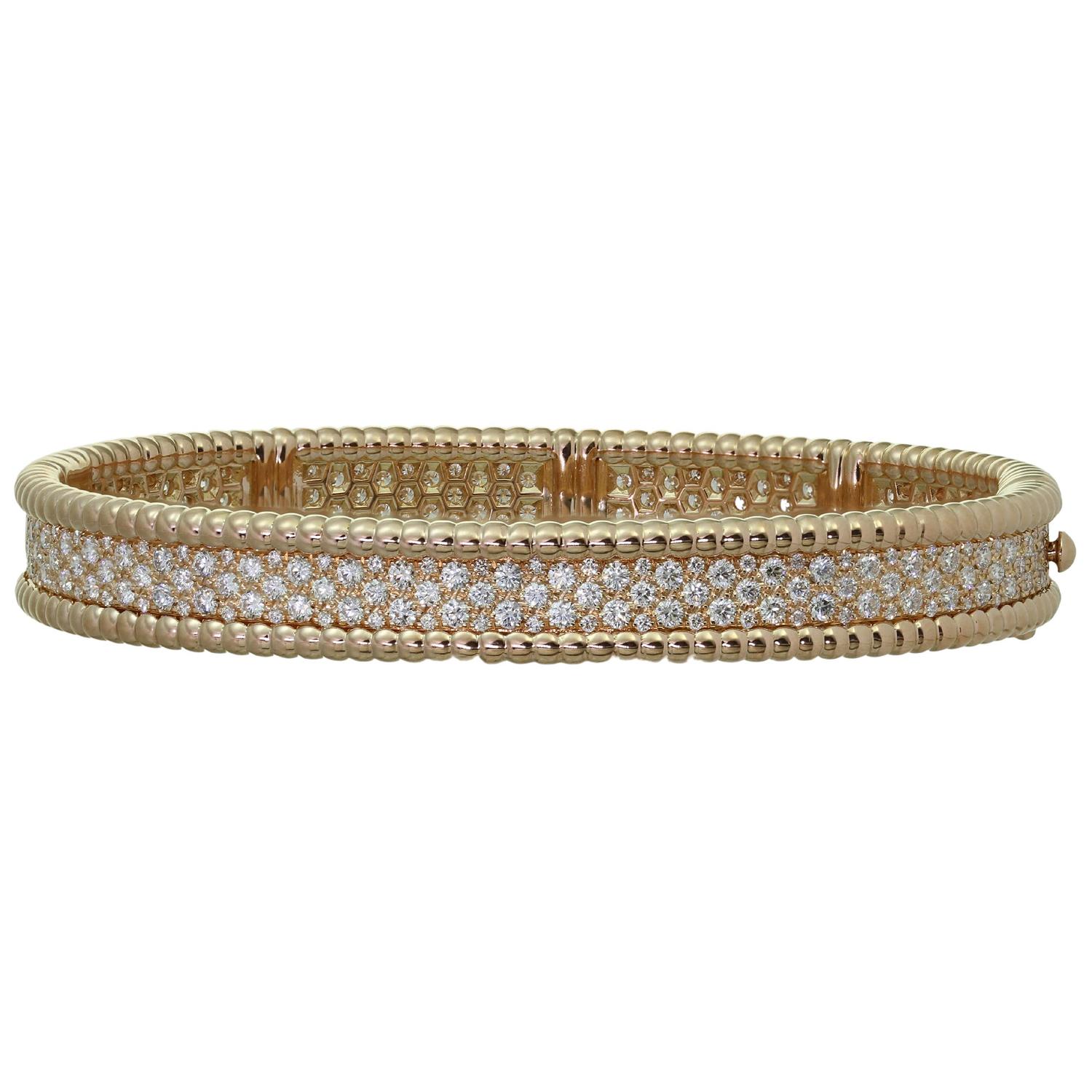 VAN CLEEF & ARPELS Perlée-Diamantenarmband 3-reihig Rose Gold Medium Damen