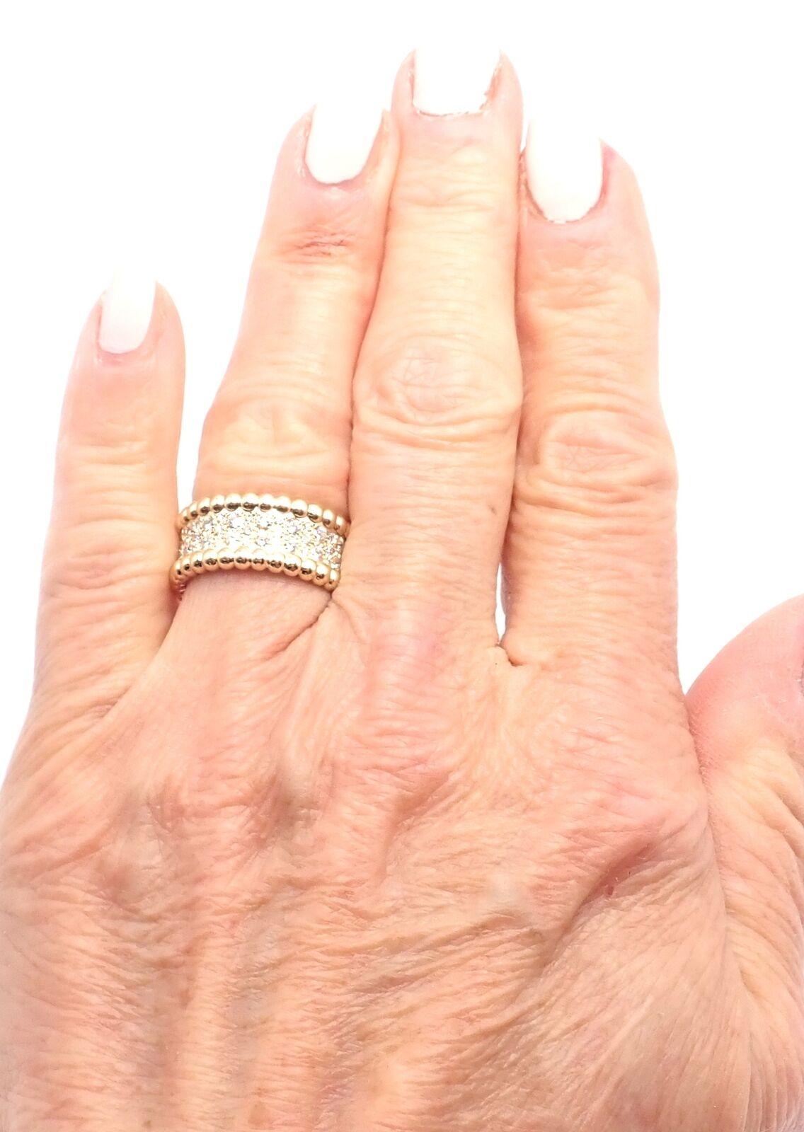 Van Cleef & Arpels Perlee Diamant-Ring aus Gelbgold mit 3 Reihen für Damen oder Herren im Angebot