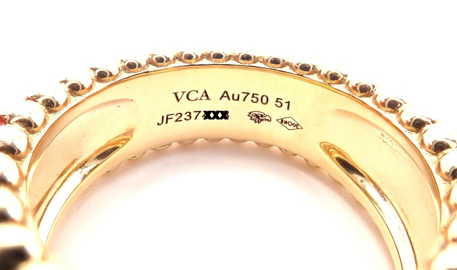Van Cleef & Arpels Anello a fascia in oro giallo a 5 file con diamante Perlee in vendita 6