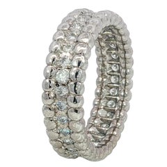 Van Cleef & Arpels Perlée Diamond Band Ring in 18K White Gold, Size 6.5